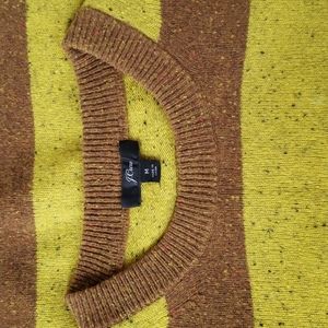 JCrew yellow/brown Donegal yarn striped Tippi sweater M